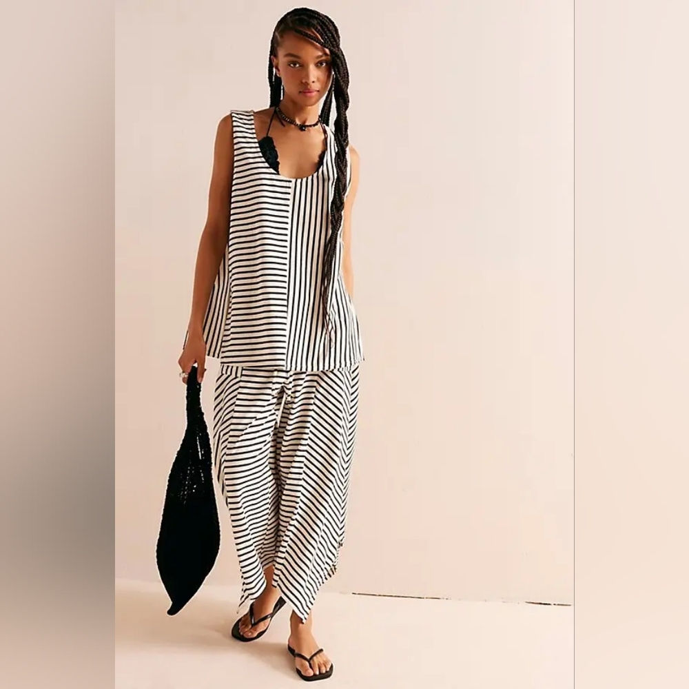 Free People Beach Julie Striped Tunic - Ivory Combo NWOT - Picture 3 of 3